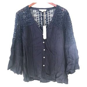 Vici Dolls Navy Crochet and Crinkle style